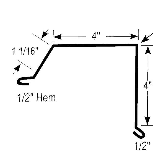 Large Gable/Trim Rake 10' diagram